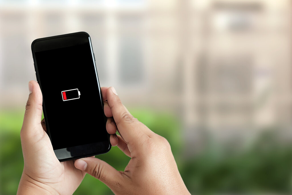 Smartphone avec batterie vide